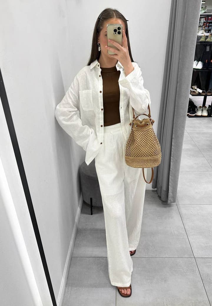 Костюм с брюками Massimo Dutti 8891 лен