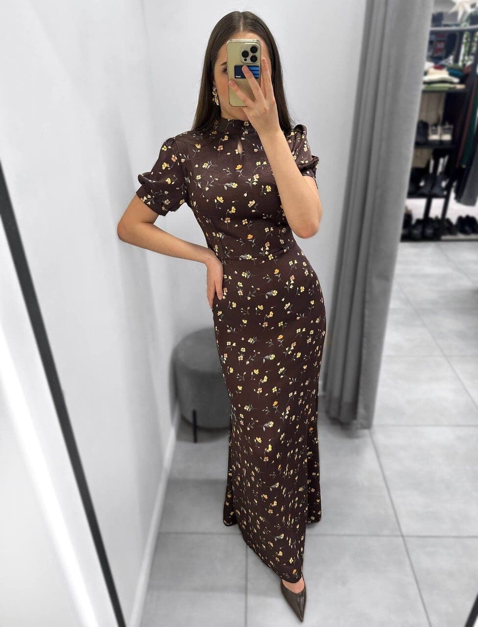 Платье Jam Collection 4505 атлас цветы